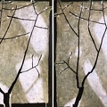 Plum blossoms in Courtyard (2 canvas)